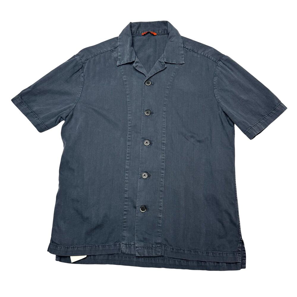 Barena Venezia Camp Collar HBT Button Up Short Sleeve Shirt Men's 50 IT/ Large